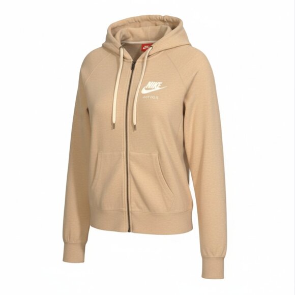 Nike Other - Nike Just Do It Hoodie Mens M Beige Full Zip Lightweight Sweatshirt 726057-140
